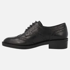 Zapatos blucher para la vega en piel negra con picados