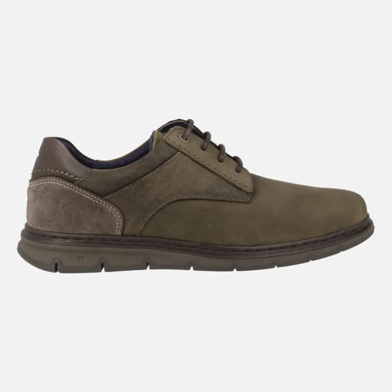 Zapatos casual con cordones para hombre en combinado multimaterial