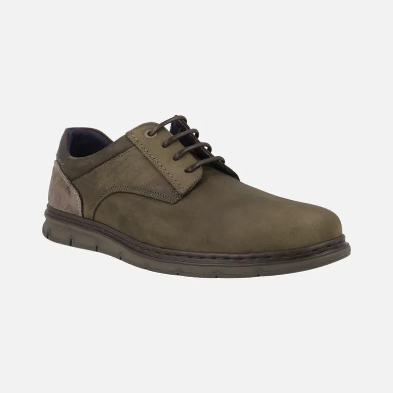 Zapatos casual con cordones para hombre en combinado multimaterial