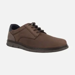Zapatos casual con cordones para hombre en combinado multimaterial