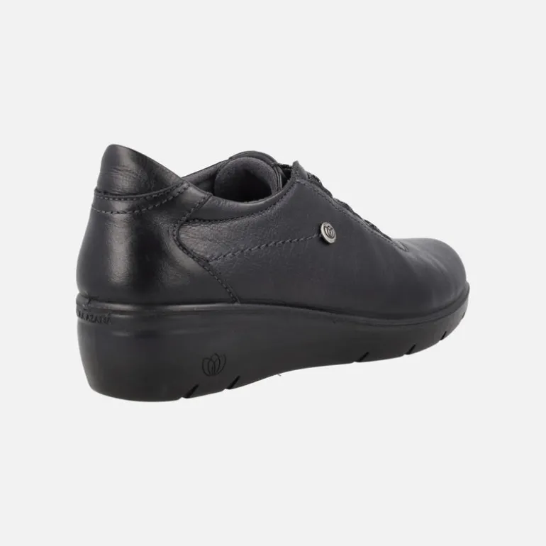 Zapatos confort de piel con cordones elásticos