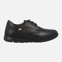 ZAPATOS CONFORT PARA HOMBRE EN PIEL NEGRA CON CIERRE DE CORDONES