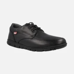 ZAPATOS CONFORT PARA HOMBRE EN PIEL NEGRA CON CIERRE DE CORDONES