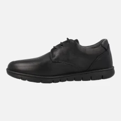 ZAPATOS CONFORT PARA HOMBRE EN PIEL NEGRA CON CIERRE DE CORDONES