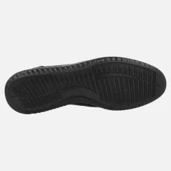 Zapatos confort para mujer en piel grabada negra con cordones