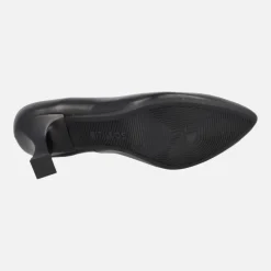 Zapatos corte salón de piel negra con tacones de 8 cms