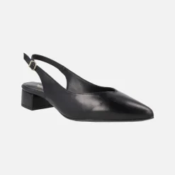 Zapatos corte salón destalonados con tacón bajo