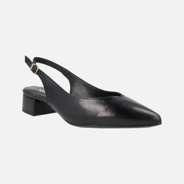 Zapatos corte salón destalonados con tacón bajo