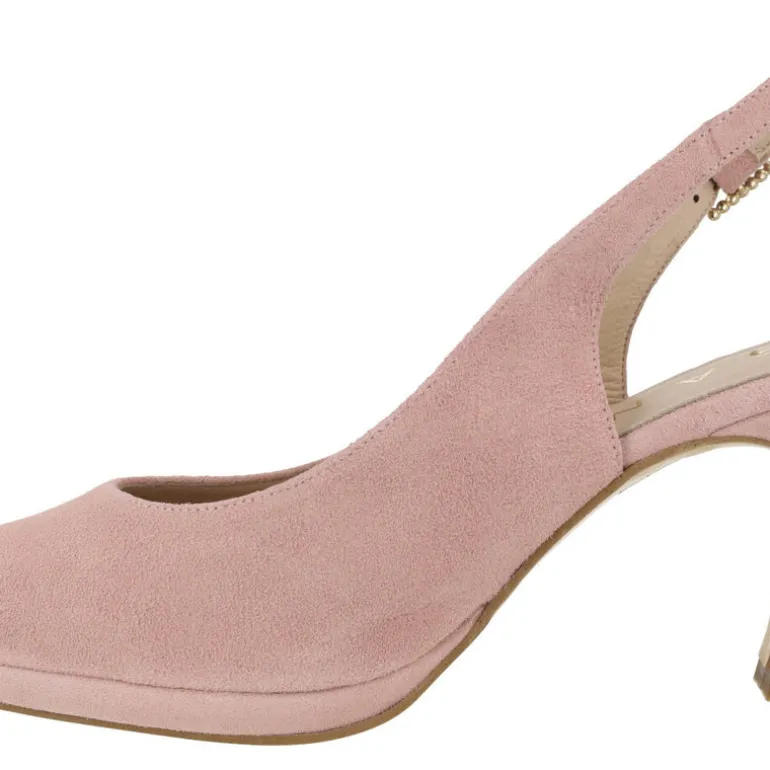 Zapatos corte salón destalonados con hebilla de pedrería