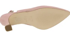 Zapatos corte salón destalonados con hebilla de pedrería