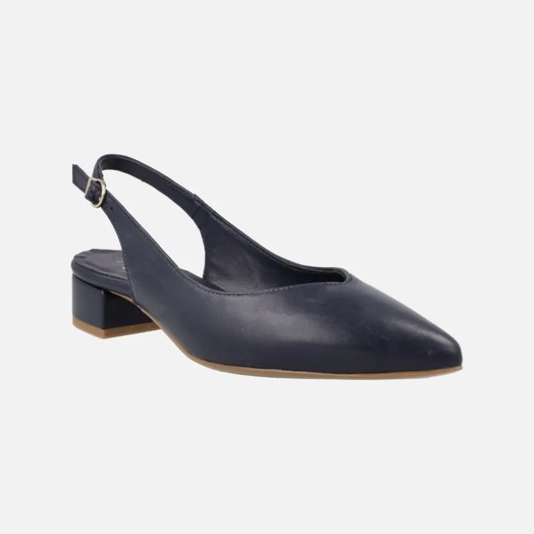 Zapatos corte salón destalonados con tacón bajo