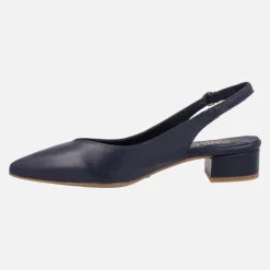 Zapatos corte salón destalonados con tacón bajo