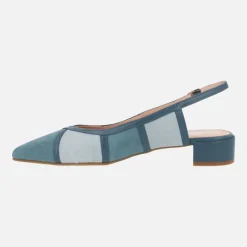 Zapatos de ante destalonados con tacón bajo