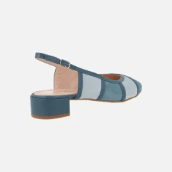Zapatos de ante destalonados con tacón bajo