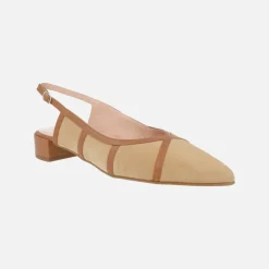 Zapatos de ante destalonados con tacón bajo