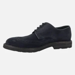 Zapatos de cordones con pala vega en piel serraje