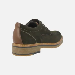 Zapatos de cordones en piel serraje con bordón