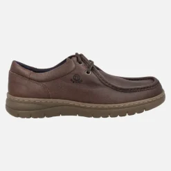Zapatos de cordones para hombre estilo wallabee en piel marrón