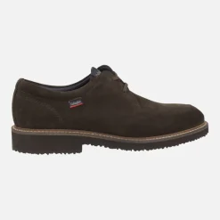 Zapatos de cordones para hombre en serraje marrón