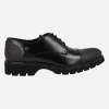 Zapatos de cordones para hombre en antik negro con talón y puntera mates