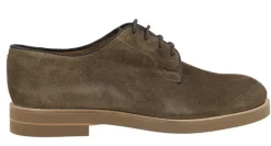 Zapatos de cordones para hombre en serraje marrón
