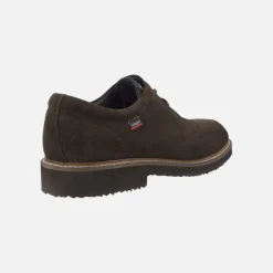 Zapatos de cordones para hombre en serraje marrón