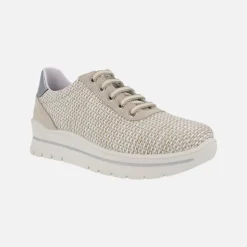 Zapatos de estilo deportivo con cordones en tejido rafia