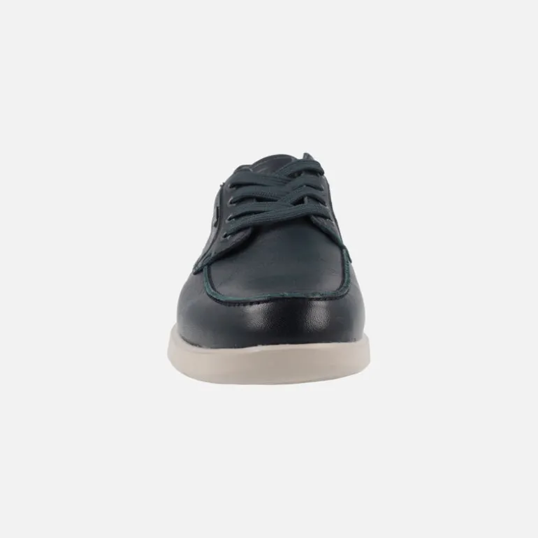 Zapatos de piel azul marino con cordones y membrana TEX