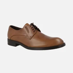 Zapatos de piel con cordones y elásticos para hombre