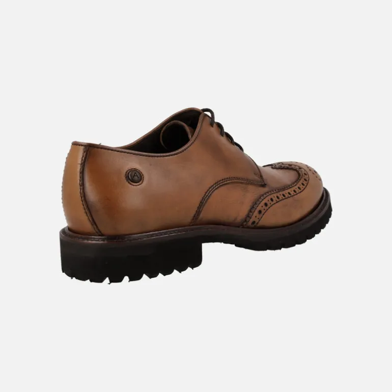Zapatos de piel con cordones pala vega y picados
