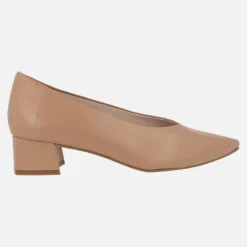 Zapatos de piel corte salón con tacones bajos Ingrid