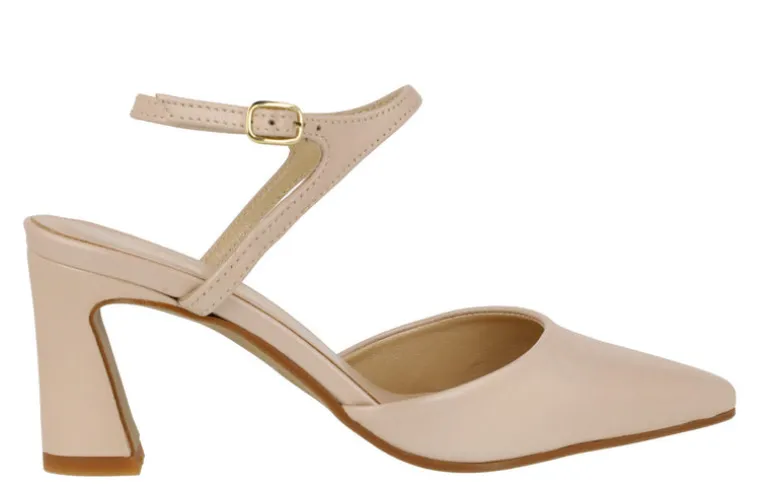 Zapatos de piel corte salón con pulsera al tobillo Lonel