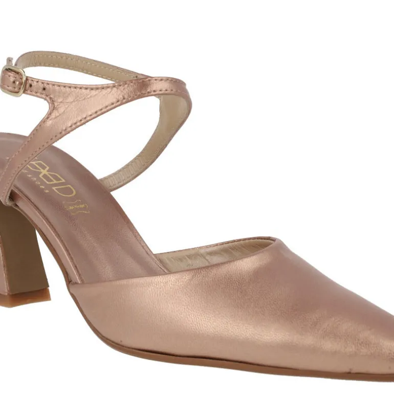 Zapatos de piel corte salón con pulsera al tobillo Lonel