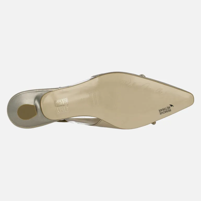 Zapatos de piel destalonados con adorno de lazo
