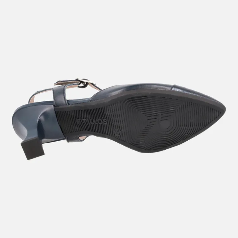 Zapatos de piel destalonados con tira al empeine