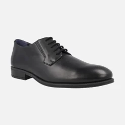 Zapatos de piel estilo blucher para hombre con elásticos laterales