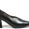 Zapatos de piel negros escotados con tacón carrete Elbire