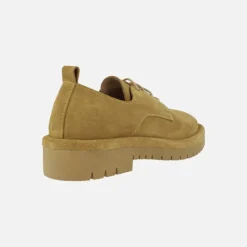 Zapatos de piel serraje con cordones para mujer