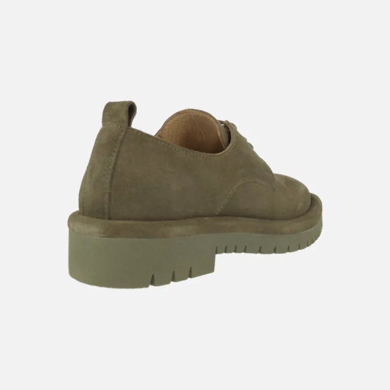 Zapatos de piel serraje con cordones para mujer