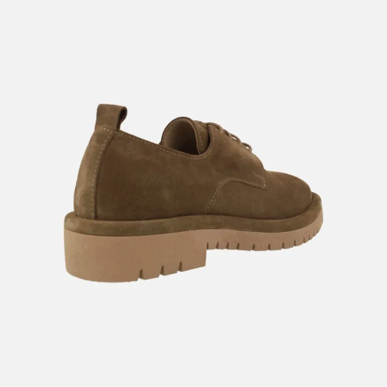 Zapatos de piel serraje con cordones para mujer