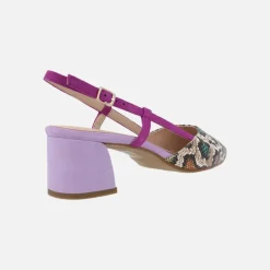 Zapatos de salón destalonados con animal print en combinado multicolor
