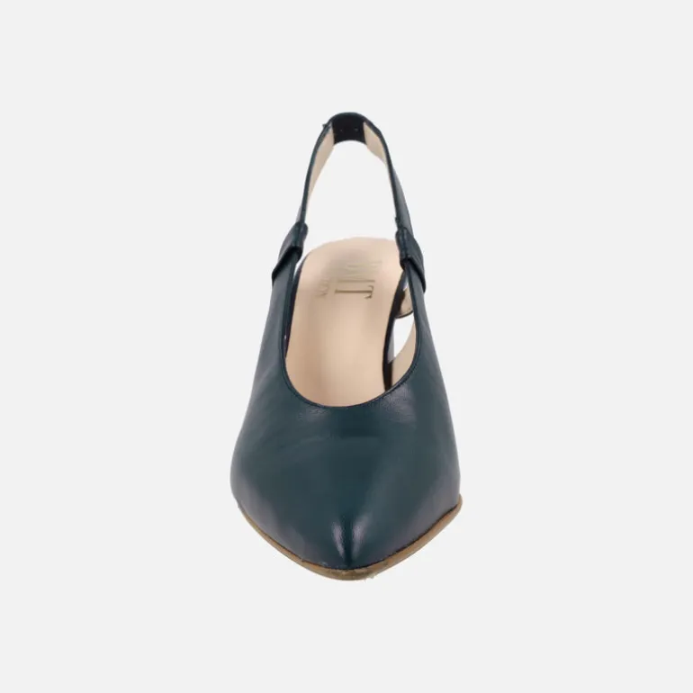 Zapatos de salón destalonados en piel lisa con tacón alto