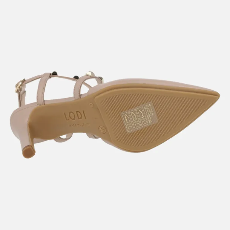 Zapatos de salón destalonados Rasiun con tiras cruzadas y tachas metálicas