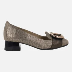 Zapatos de tacón bajo Manila en combinado de metalizados