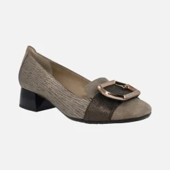 Zapatos de tacón bajo Manila en combinado de metalizados