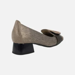 Zapatos de tacón bajo Manila en combinado de metalizados