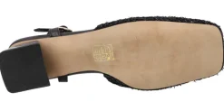 Zapatos de tacón con pala en tejido y adorno de pedrería Julie