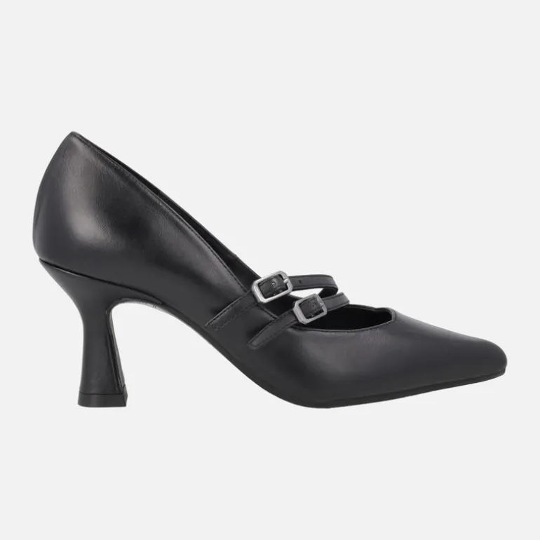 Zapatos de tacón estilo mary jane en piel negra Genila
