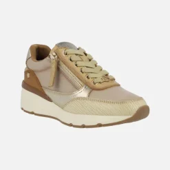 Zapatos deportivos con cordones y cremallera lateral para mujer