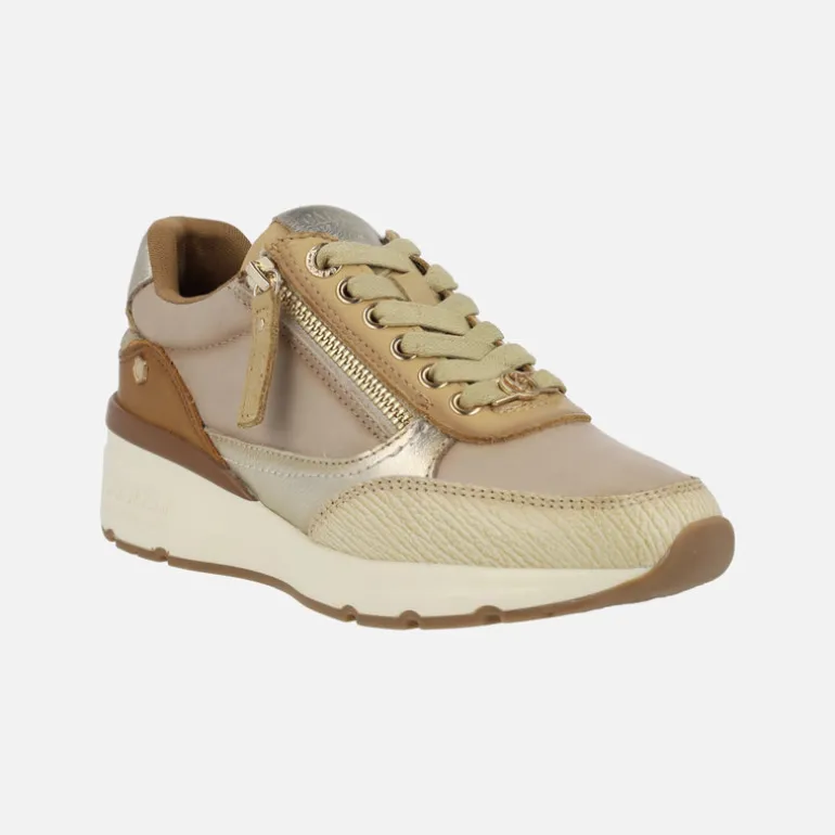 Zapatos deportivos con cordones y cremallera lateral para mujer